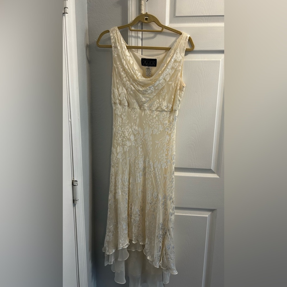 Alex Evenings Off White Elegant Dress with Shaw